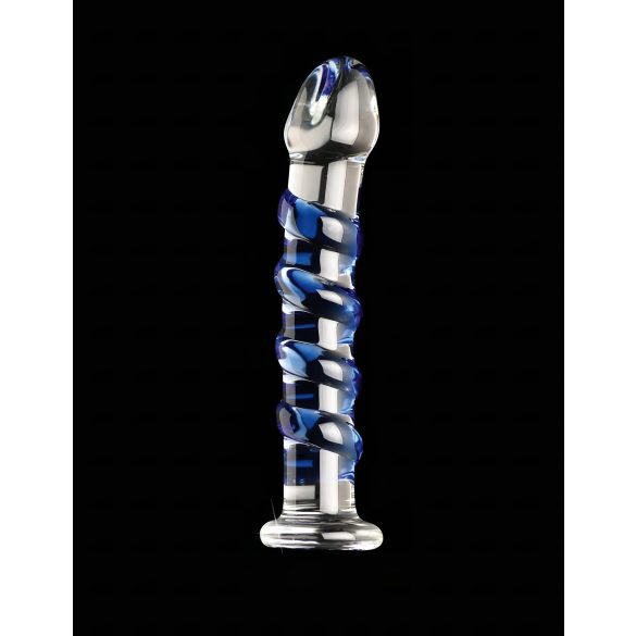 Icicles No. 5 - Spiral Glass Dildo (Clear-Blue)