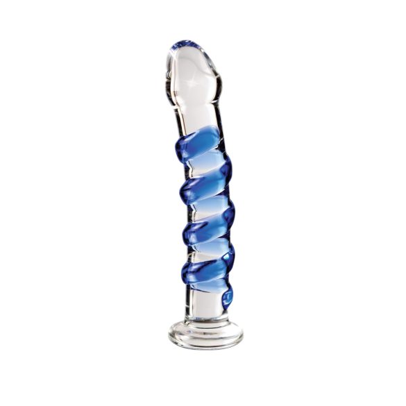 Icicles No. 5 - Spiral Glass Dildo (Clear-Blue)