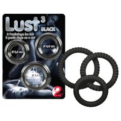You2Toys - Lust Trio Penis Rings - Black