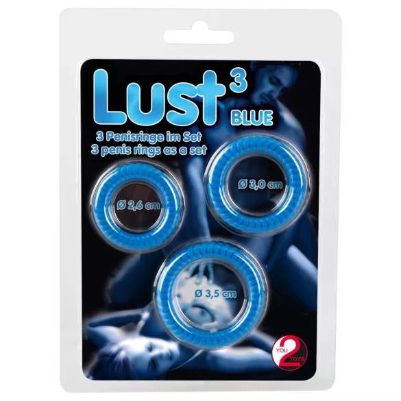 You2Toys - Lust Trio Penis Rings - Blue