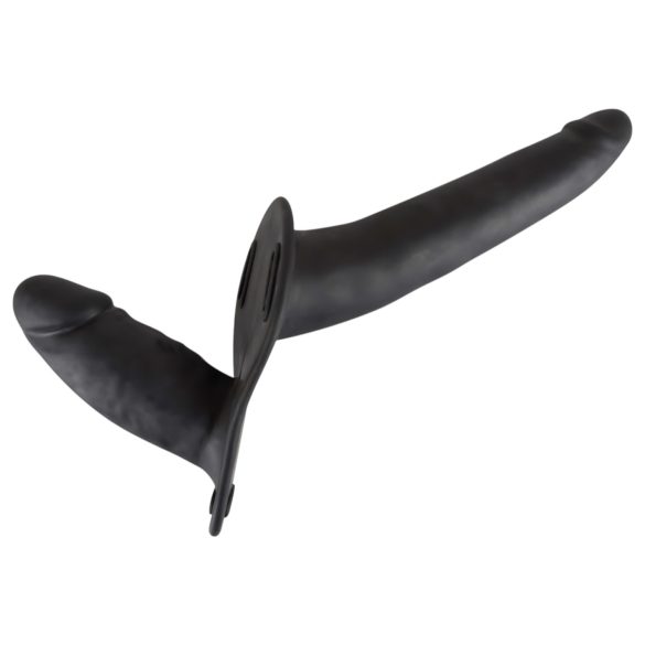 You2Toys - Black Silicone Strap-On Duo Dildo