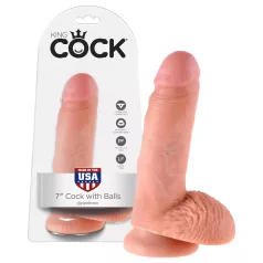   King Cock 7" Realistic Dildo with Balls (18 cm) - Flesh Tone