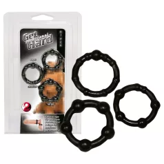 You2Toys - Stay Strong! Black Penis Ring Set (3 pieces)