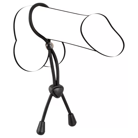 Bad Kitty - Silicone Scrotum & Penis Ring (Black)