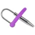 Penis Plug - Silicone Glans Ring with Tapered Dilator (Purple-Silver)