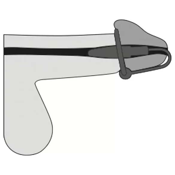 Penis Plug - Silicone Glans Ring with Tapered Dilator (Purple-Silver)