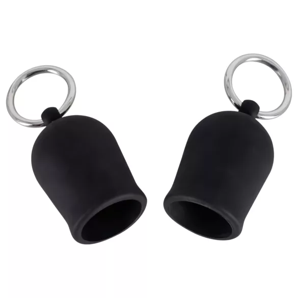 Black Velvets - metal‑ring nipple sucker (black)