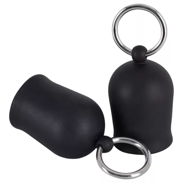 Black Velvets - metal‑ring nipple sucker (black)