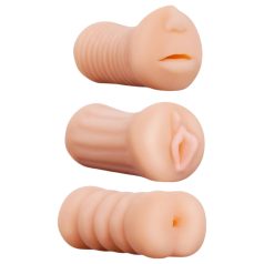   XXX To GO Juicy Set (3 pcs) - Pocket Pussy, Mouth, and Butt Masturbators
