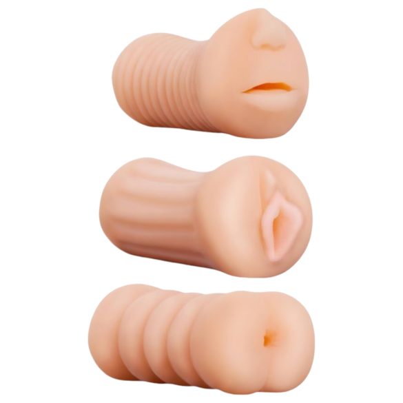 XXX To GO Juicy Set (3 pcs) - Pocket Pussy, Mouth, and Butt Masturbators