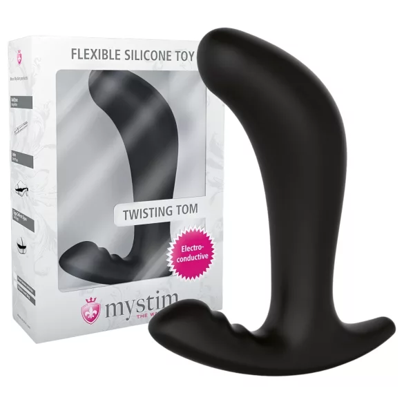 mystim Twisting Tom - electro anal dildo (black)