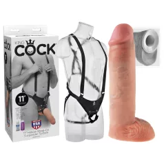   King Cock Strap-on 11 - Hollow Strap-on Dildo with Harness (11-inch)