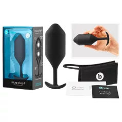 b-Vibe Snug Plug 4 - double‑ball anal plug (257 g, black)