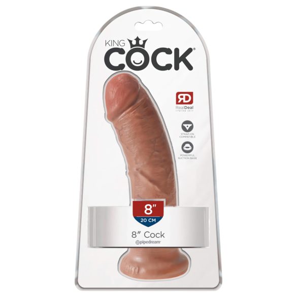 King Cock 8 Dildo (8") - Dark Natural