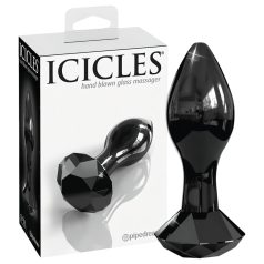 Icicles No. 78 - Sleek Black Glass Anal Plug