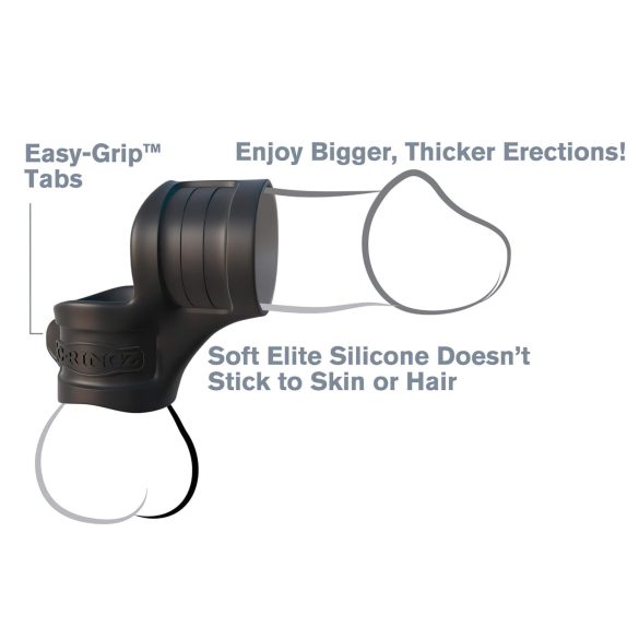 Fantasy Mr. Big - Black Silicone Penis and Testicle Ring Set