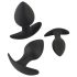 Black Velvet - silicone anal plug set (3-piece) - black