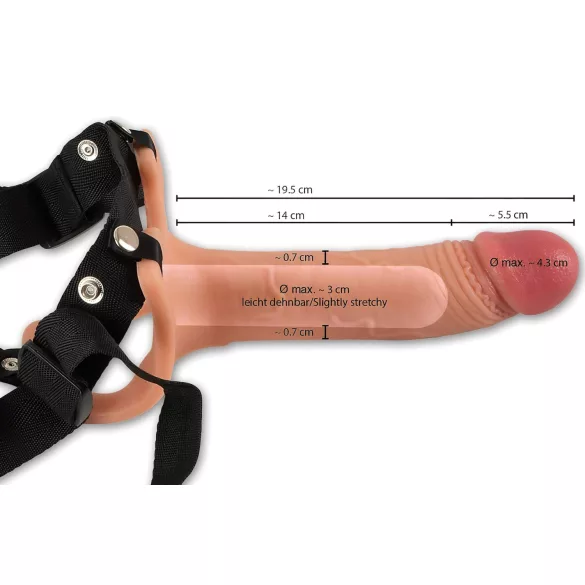 Realistixxx Strap-on - Adjustable, Hollow Dildo (Natural)
