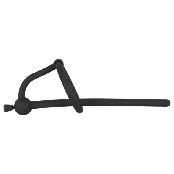 Silicone Urethral Plug with Glans Ring (0.6mm) – Black