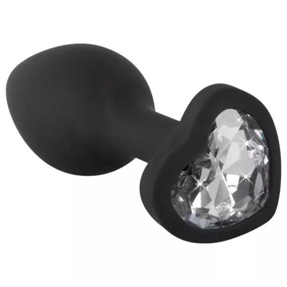 You2Toys Gemstone Anal Plug - Black with White Gem