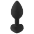You2Toys Gemstone Anal Plug - Black with White Gem
