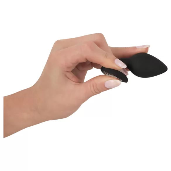 You2Toys Gemstone Anal Plug - Black with White Gem