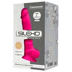 Silexd 7 - Suction Cup Dildo with Testicles - 17.5cm (Pink)