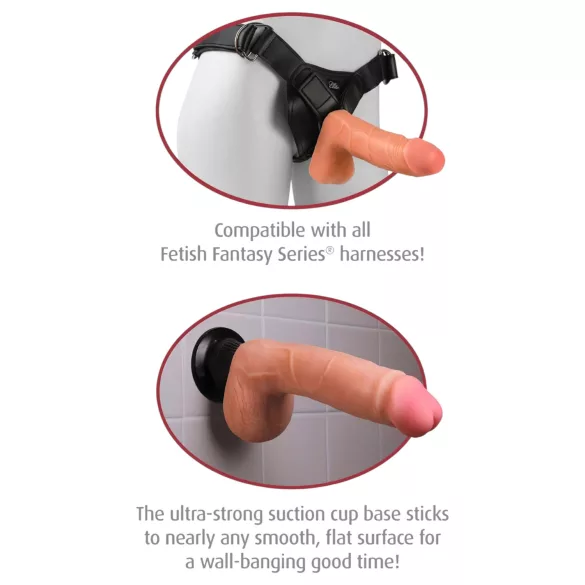 Deluxe Real Feel No.7 - Realistic Vibrator with Scrotum (Natural)