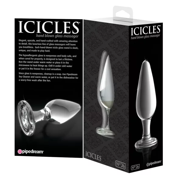 Icicles No. 26 - tapered glass anal plug (clear)