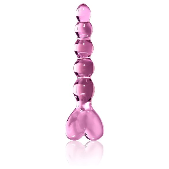 Icicles No. 43 - Beaded Heart Glass Dildo (Pink)