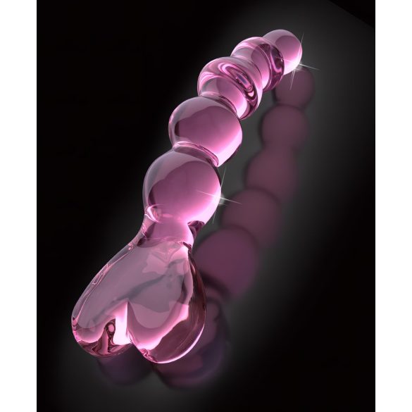 Icicles No. 43 - Beaded Heart Glass Dildo (Pink)