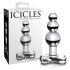 Icicles No. 47 - Triple Pearl Glass Anal Plug (Clear)