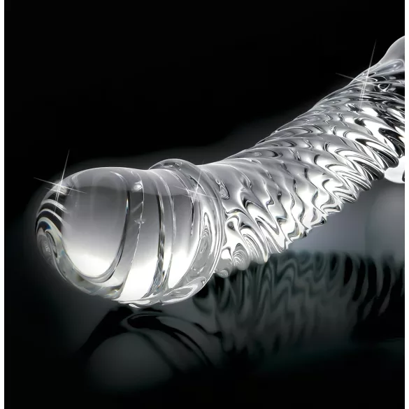 Icicles No. 61 - Elegant Glass Dildo with Textured Bulbs (Clear)