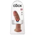 King Cock 9 - Lifelike Suction Cup Dildo (23cm) - Dark Natural