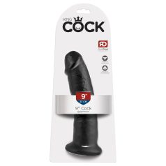 King Cock 9 - Suction Cup Dildo (Black)