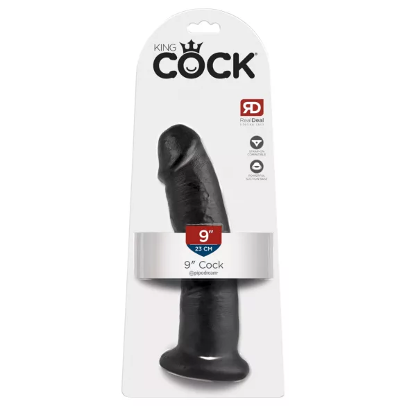 King Cock 9 - Suction Cup Dildo (Black)