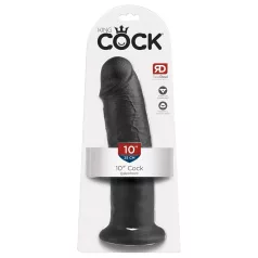 King Cock 10" Suction Cup Dildo (25cm) - Black