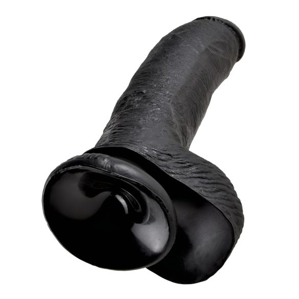 King Cock 9" - Large Suction Cup Dildo with Balls (23cm) - Black