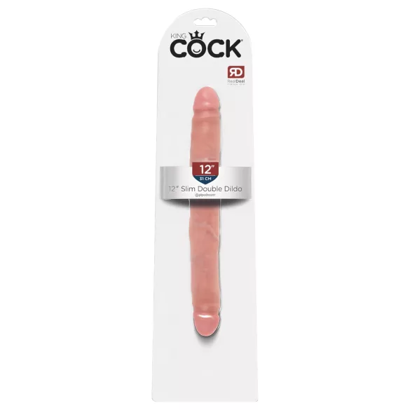 King Cock 12" Slim - Realistic Double Dildo (31cm) - Natural