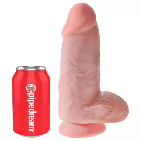 King Cock 9" Chubby - Suction Cup Realistic Dildo with Balls (Natural)