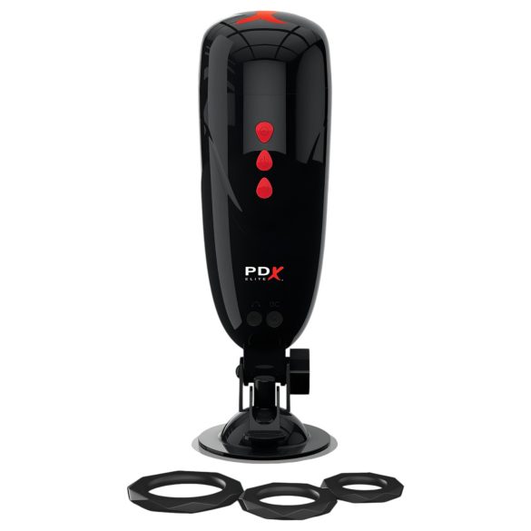 PDX Elite Dirty Talk - Vibrating Masturbator (Black)