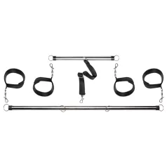 Fetish Spread’em Bar - Silver Restraint Bar with Cuffs