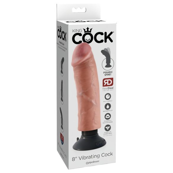 King Cock 8 - Flexible & Lifelike Vibrator (10 inches)