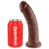King Cock 8" Realistic Dildo - Brown
