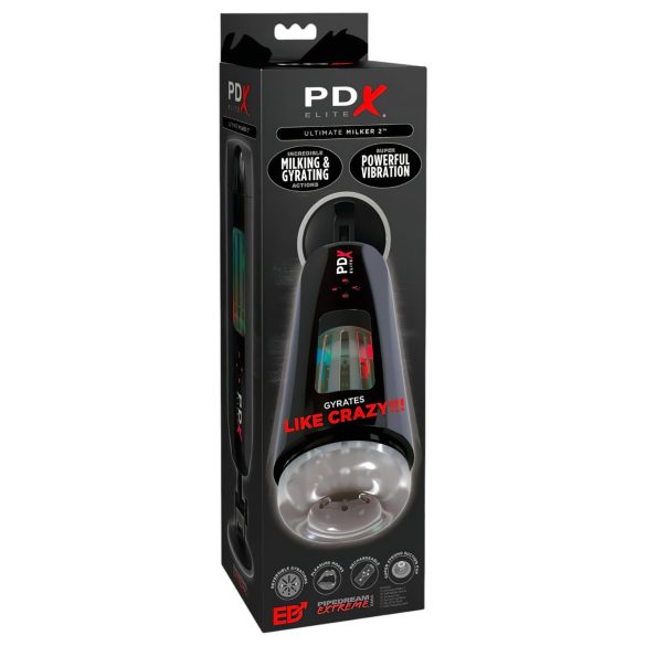 PDX Ultimate Milker 2 - Rechargeable Rotating Vibrating Stroker (Black)