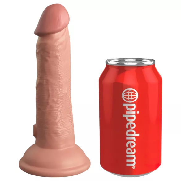 King Cock Elite 6" - suction cup vibrator (15 cm) - natural