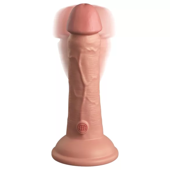 King Cock Elite 6" - suction cup vibrator (15 cm) - natural