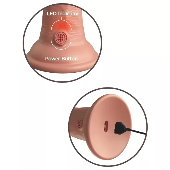 King Cock Elite 6" - suction cup vibrator (15 cm) - natural