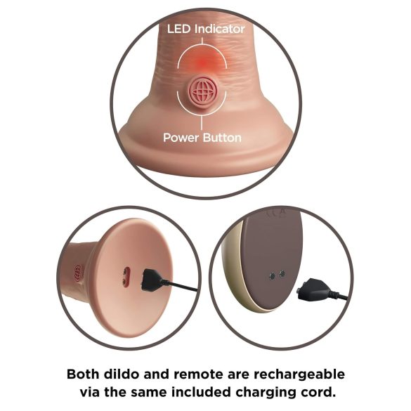 King Cock Elite 9 - Suction Cup Vibrator 9" - Natural