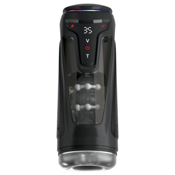 PDX Elite Moto-Bator Pro - Beaded, Heated Pulsating Masturbator (Black)